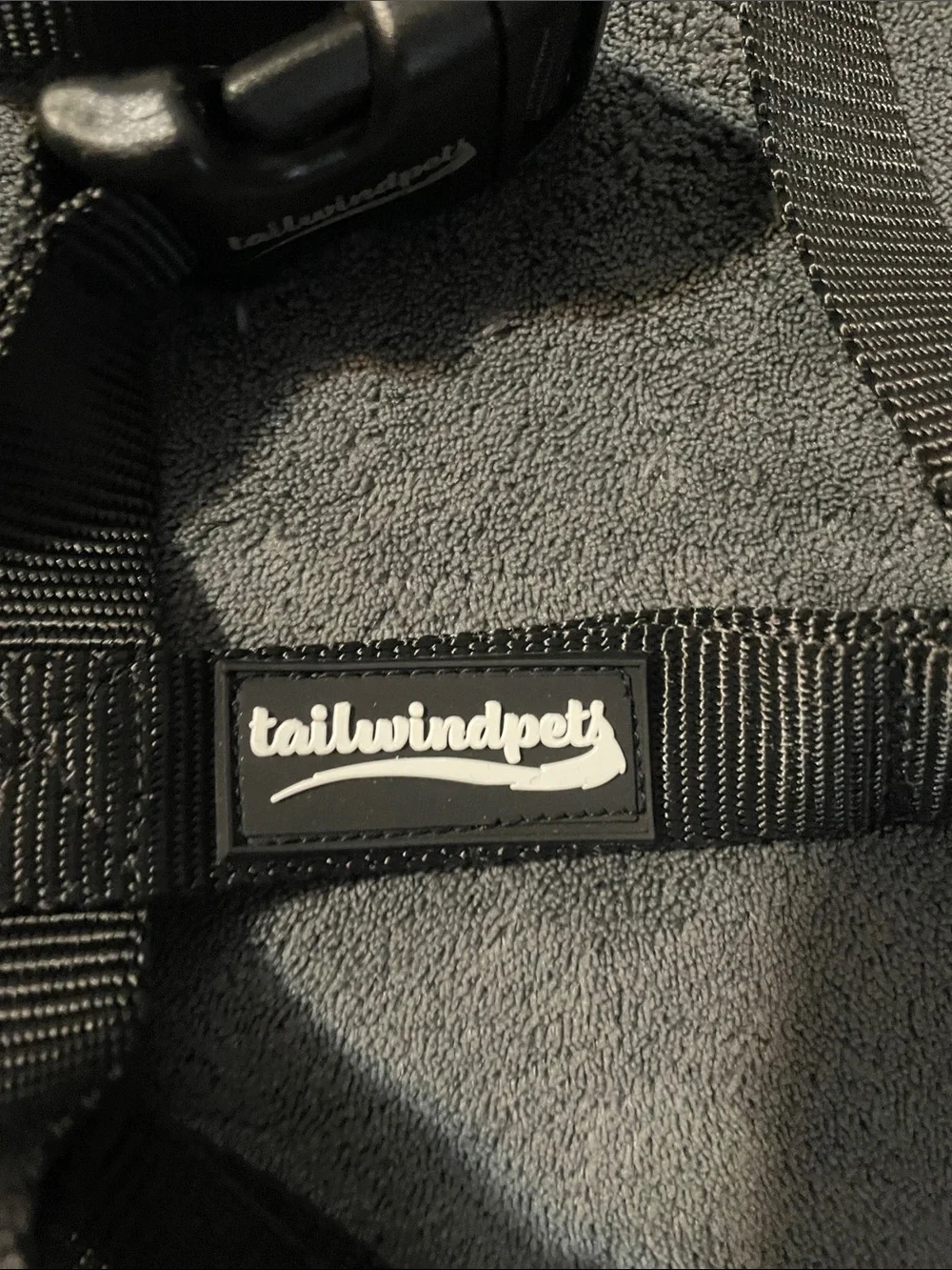 Adjustable Black Nylon Dog Harness with Quick-Release Buckles